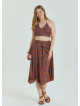 Gipe Detailed Waist Tied Retro Plus Size Skirt 4591